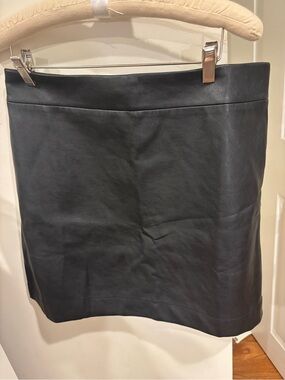J. Crew Black Leather Pencil Skirt